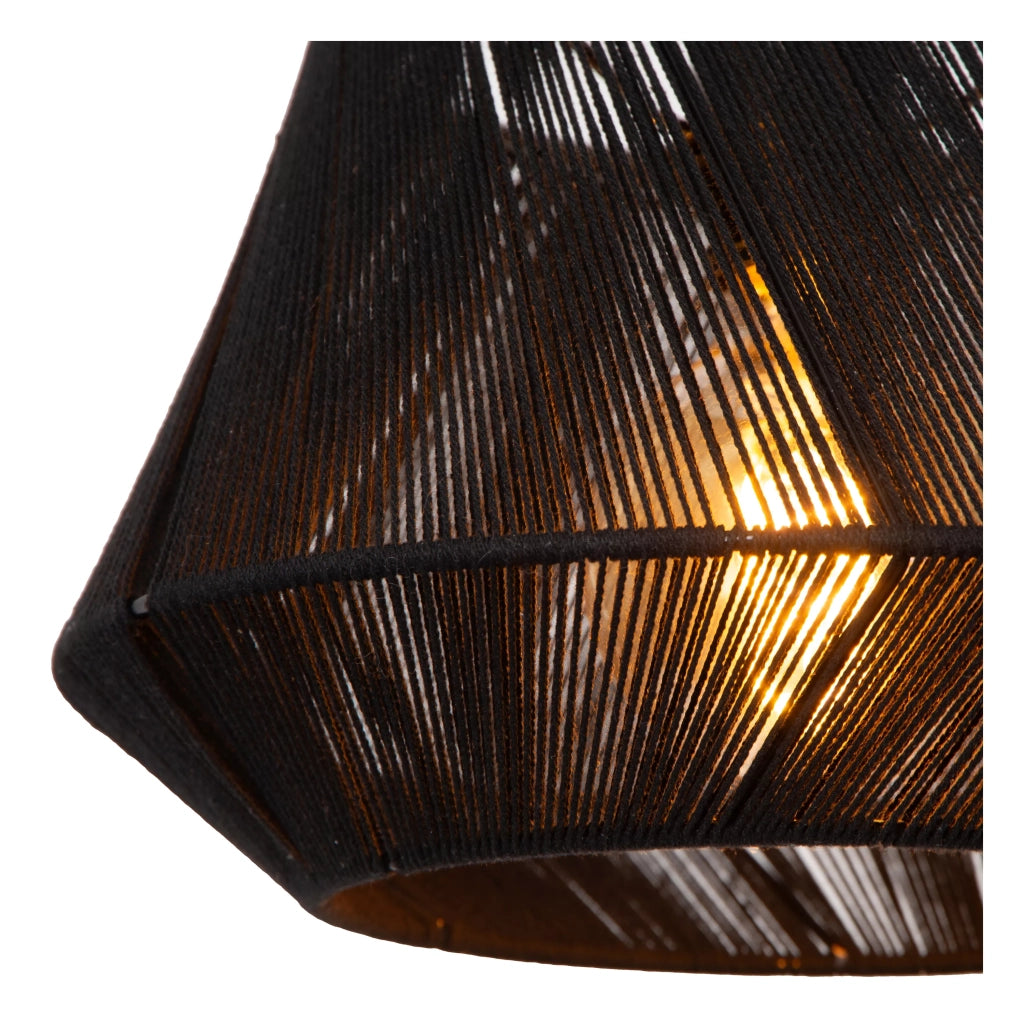 Lampada a sospensione nera in cotone Jessica Lucide E27