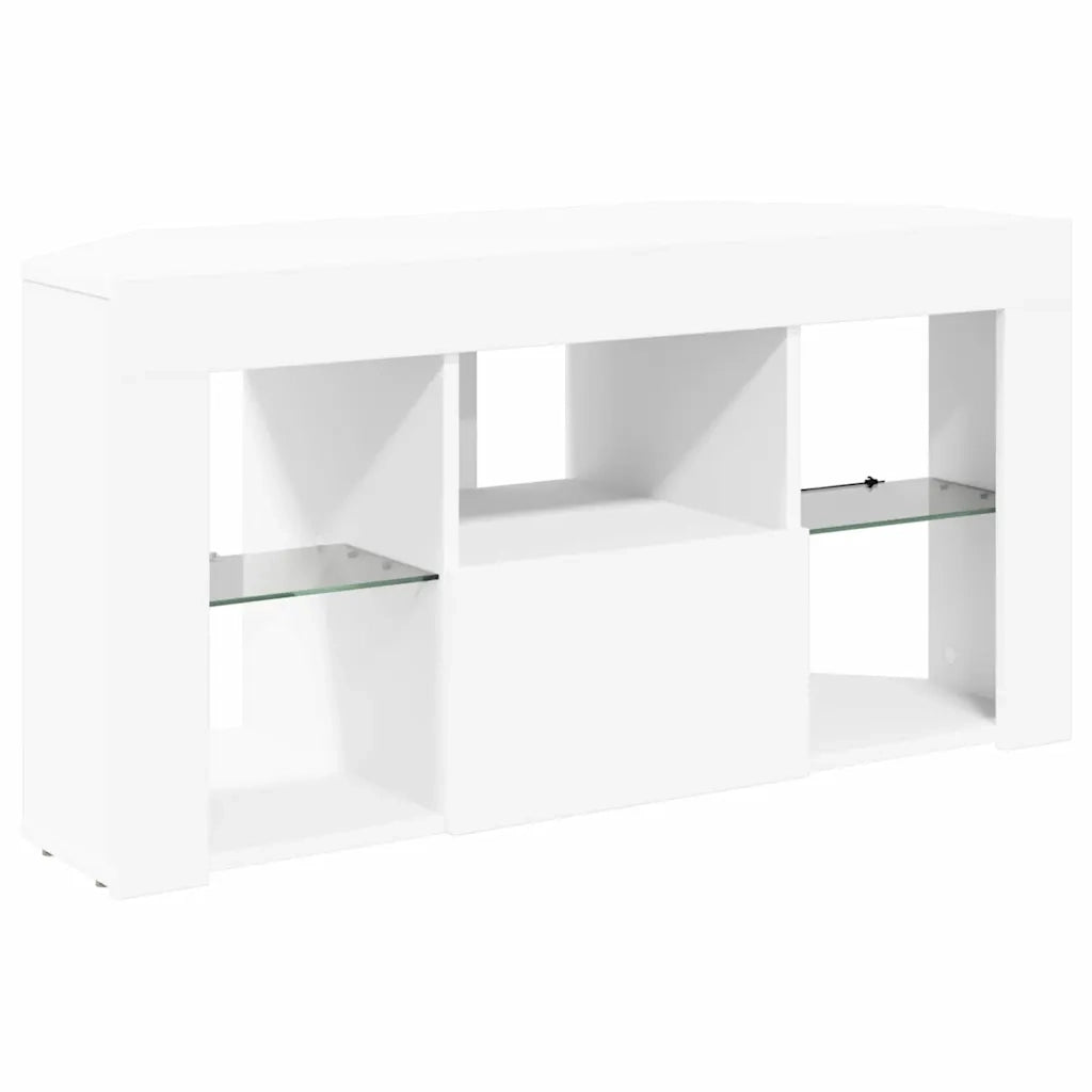 Mobile TV LED Angolare Bianco 100 x 40 x 50 cm 889795