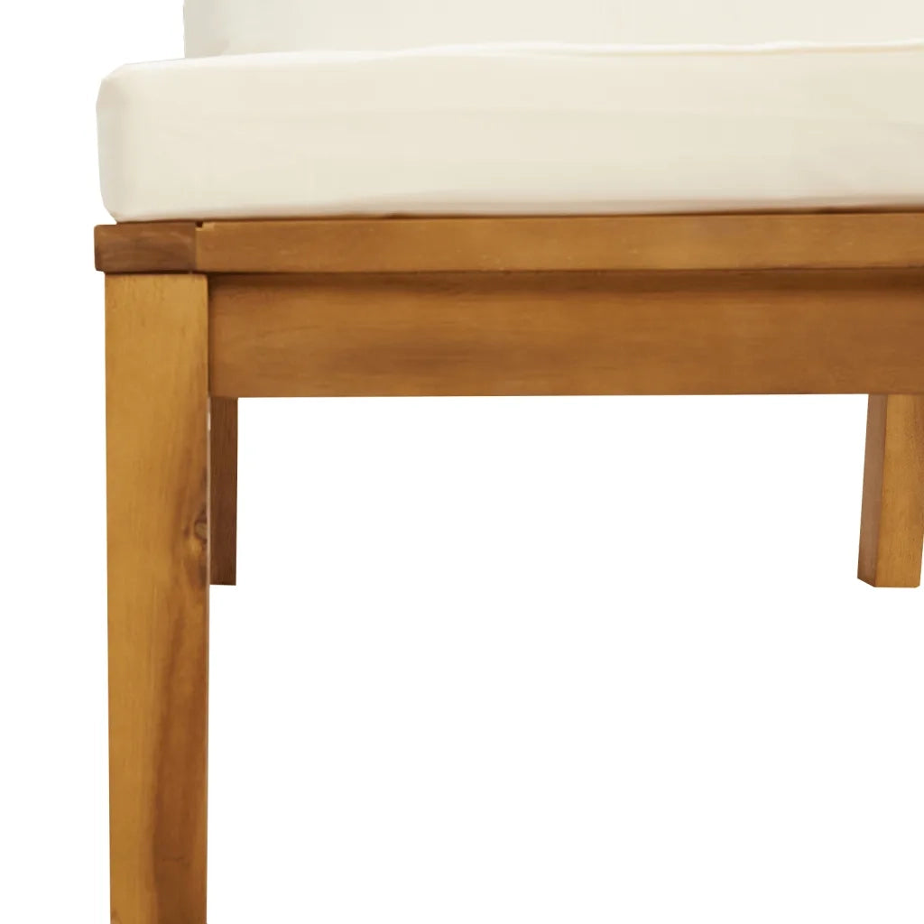 Set Divani da Giardino 6 pz con Cuscini Crema in Legno Acacia 3086935