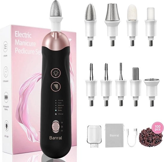 Set per manicure e pedicure senza unghie - 10 pezzi elettrici