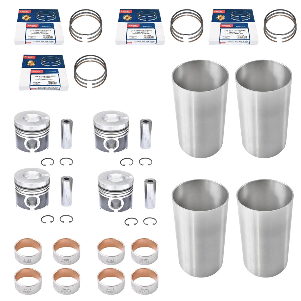 Set motore completo 4 pistoni fi 102mm per UTB U-683, Fiat, New Holland, Case IH, Massey Ferguson