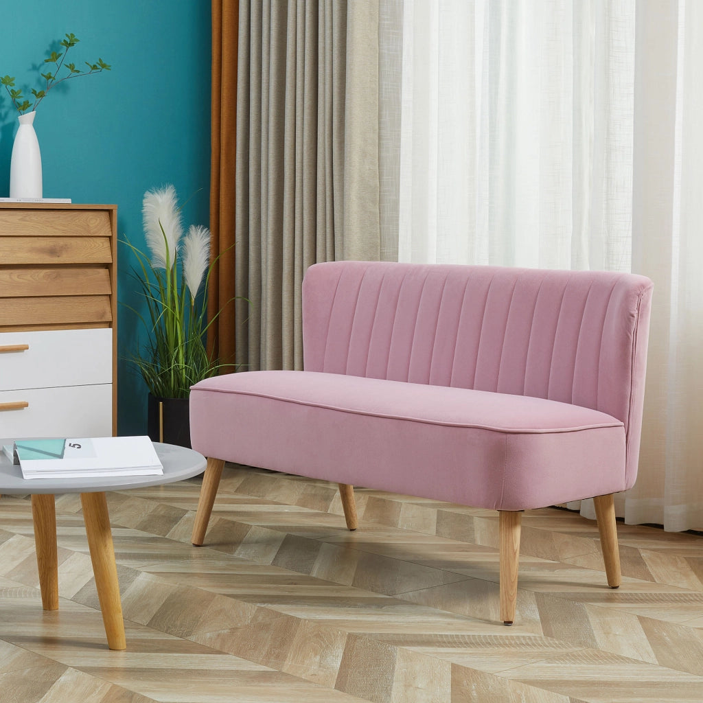 Divano 2 posti in tessuto rosa ¨C Minimal ¨C 90x