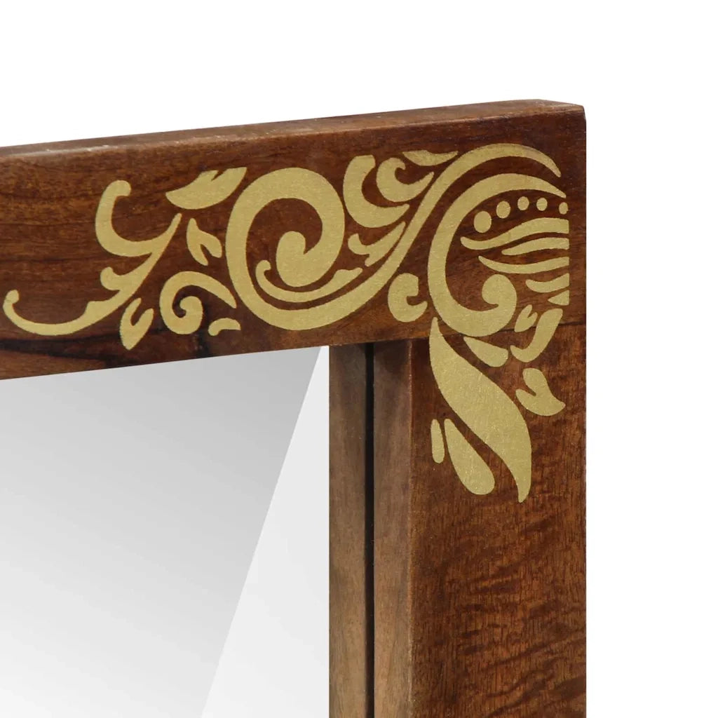 Specchio da Bagno | Specchio decorativo con specchio Marrone miele 70 x 50 x 2,5 cm