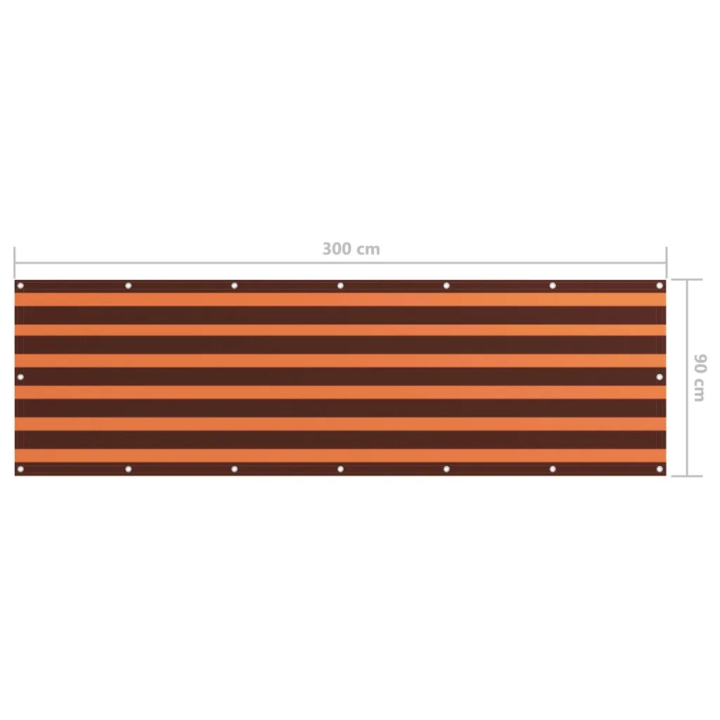 Schermo da balcone | Paravento Balcone Arancione e Marrone 90x300 cm Tessuto Oxford