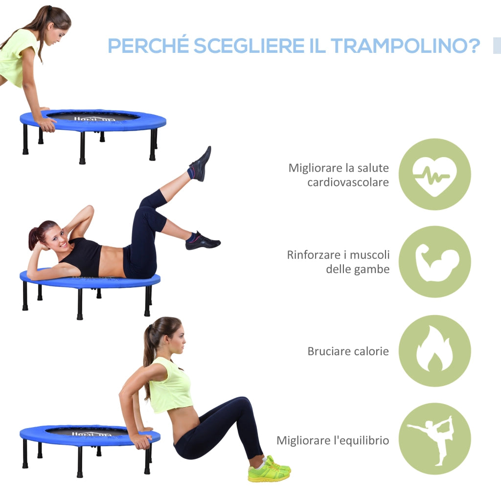 Trampolino da Giardino ¨C Minimal ¨C Nero e Blu ?91x22.5 cm