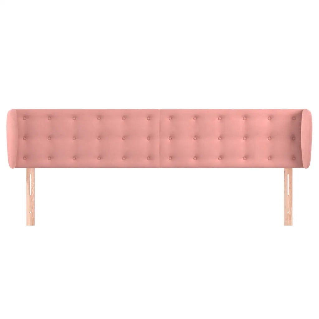 Testiera ad Orecchio-Testata con Orecchie Rosa 183x23x78/88 cm in Velluto 959055