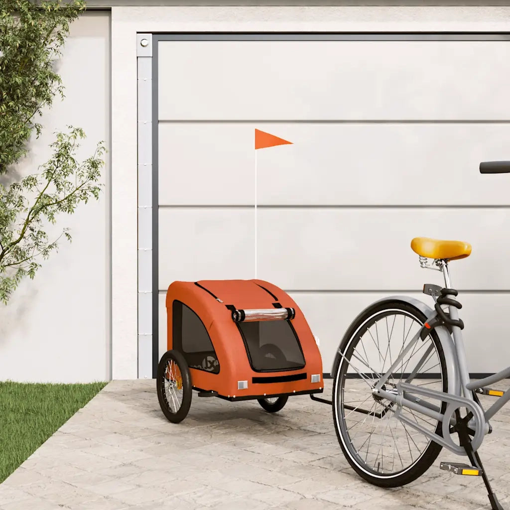 Rimorchio da Bici per Animali Arancione e Grigio Oxford e Ferro CFW7586294