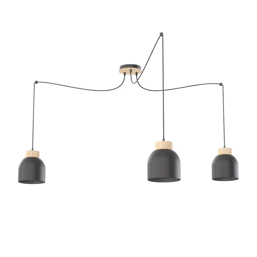 Lampada a sospensione KRU spider nera 3xE27 Emibig