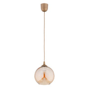 Lampada a sospensione moderna oro sfera ambra E27 Wena Alfa