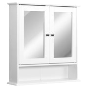 Armadietto Bagno con Specchio e 2 Ante ¨C Minimal ¨C Bianco 56x13x58cm