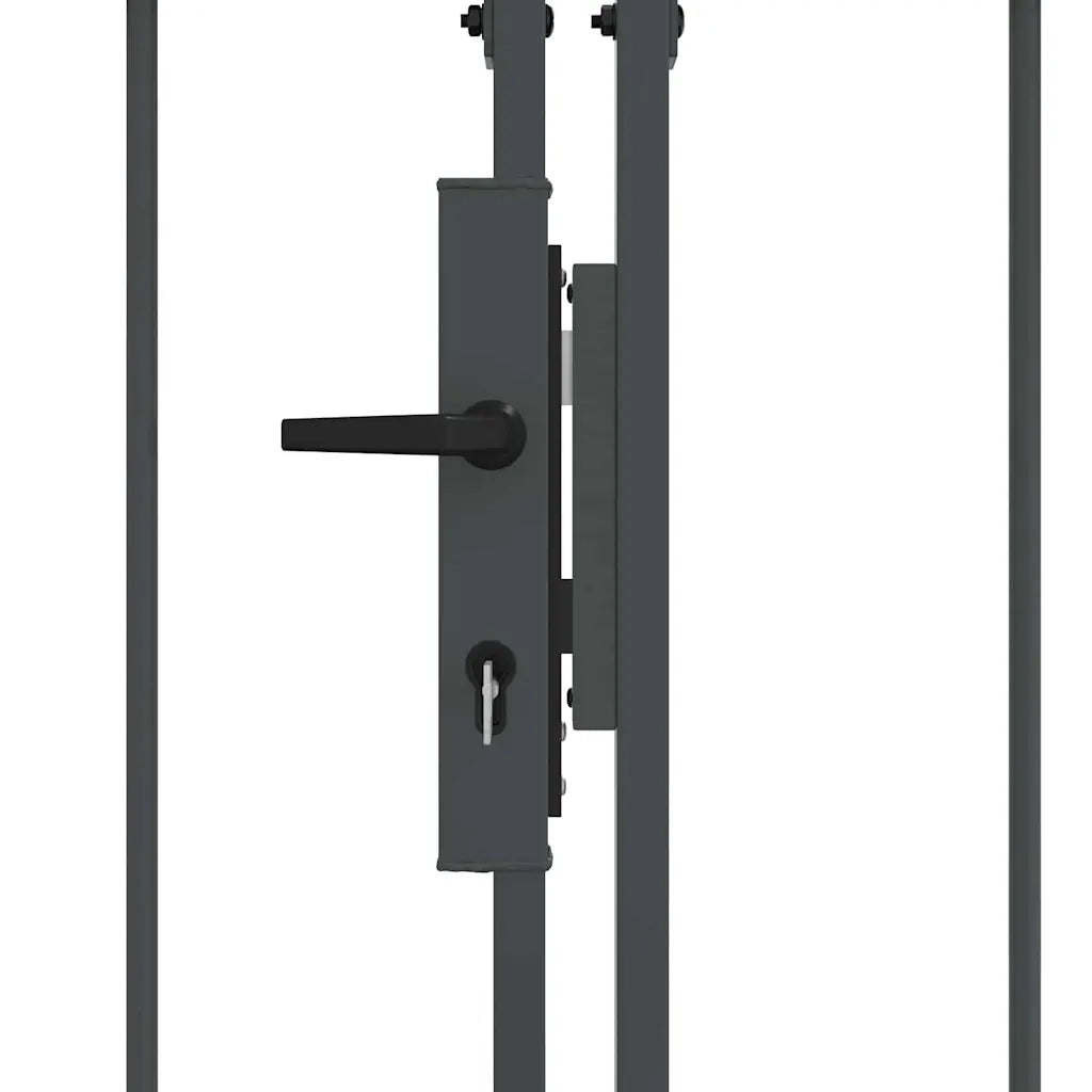 Cancello da Giardino con Parte Superiore Arcuata Assen Grigio 42008954