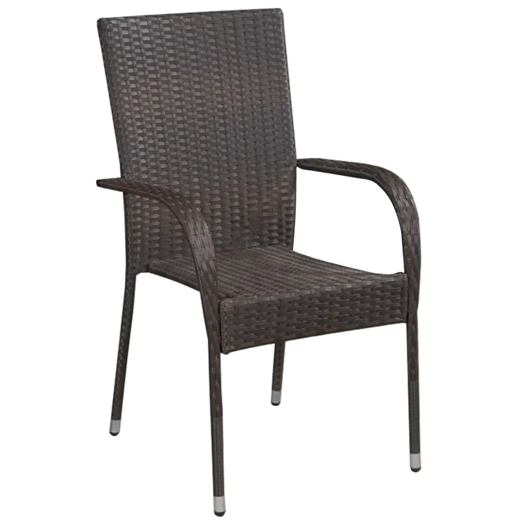 Set Mobili da Pranzo per Giardino 3 pz Polyrattan Marrone 3072481