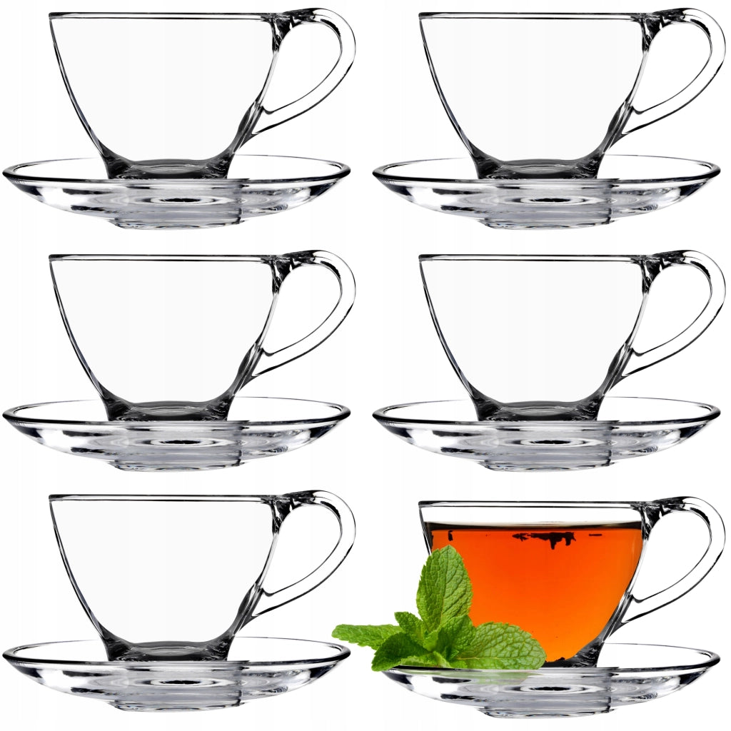 Set di 6 tazze da caffè/tè con piattini KADAX da 200 ml