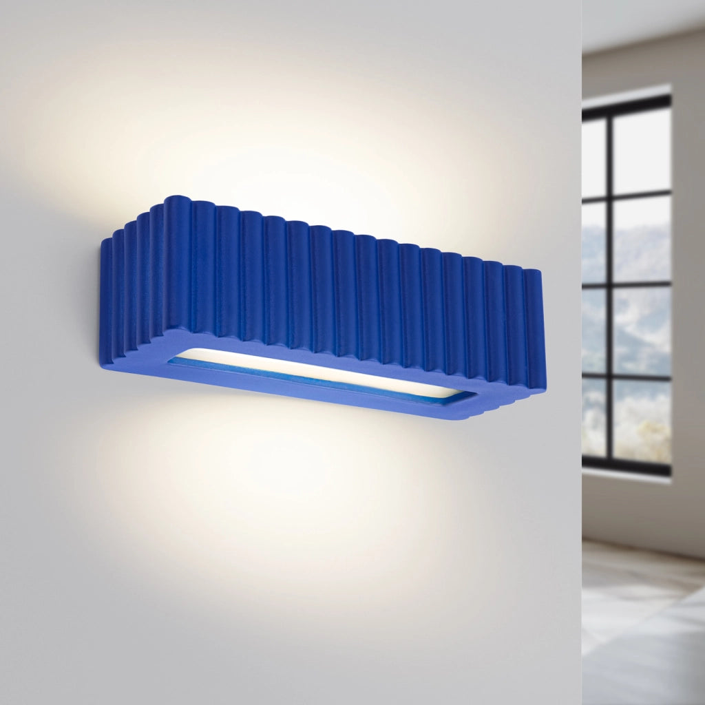 Lampada da parete in ceramica RIGATA ultramarine
