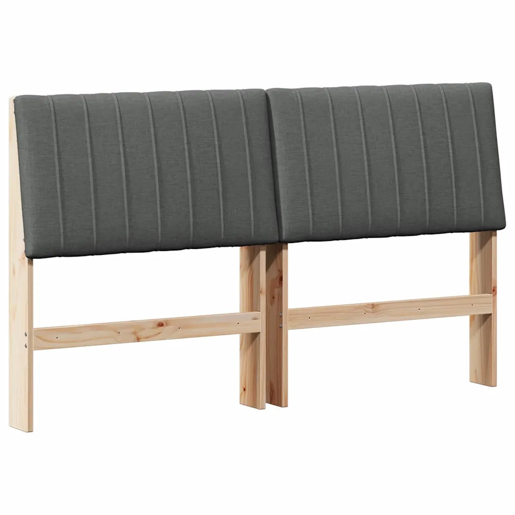 Testiera imbottita Grigio scuro 150 cm Pino massello 879390