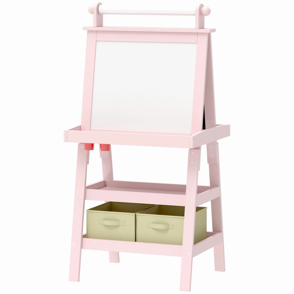 Cavalletto 3 in 1 bambini con lavagna magnetica e gessetti ¨C Xylo ¨C Rosa