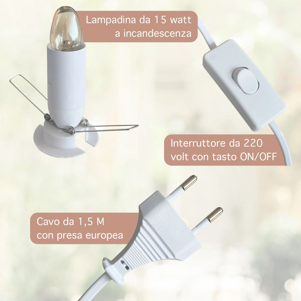 Lampada Di Sale Himalayano Originale Naturale Realizzata A Mano Con Base In Legno Di Acacia Pezzo Unico Prodotto Certificato  Con Spina Europea  - 13.5x20.5Cm-3Kg