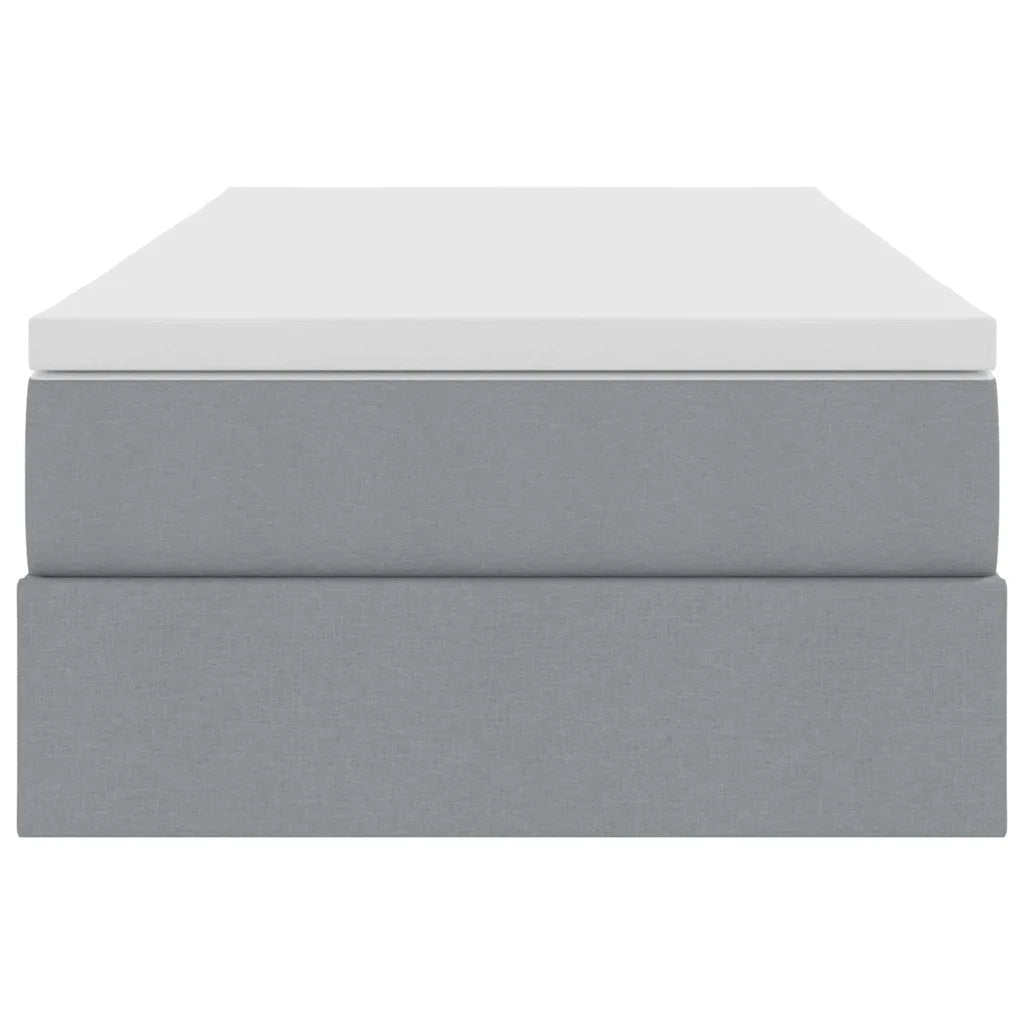Letto con contenitore e materasso Grigio chiaro 90 x 190 cm 3370194