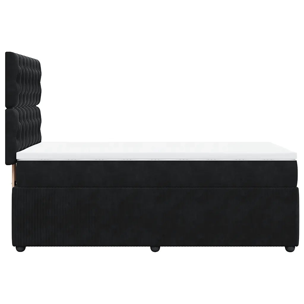 Giroletto a Molle con Materasso Nero 90x190 cm in Velluto