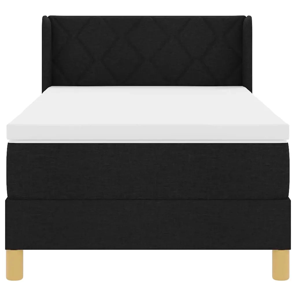 Letto a molle con materasso Nero 200 x 90 cm Tessuto 3341337