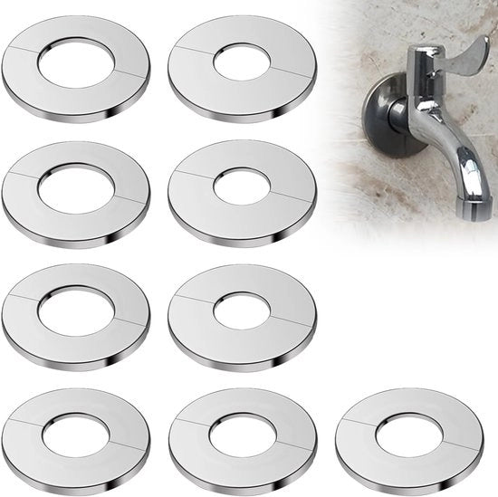 Copertura tubolare in acciaio inossidabile - 9 pezzi - Autoadesivo - Copertura tubolare - Per diametro interno 24/28/35 mm - Impronta d'acqua e shock resistente