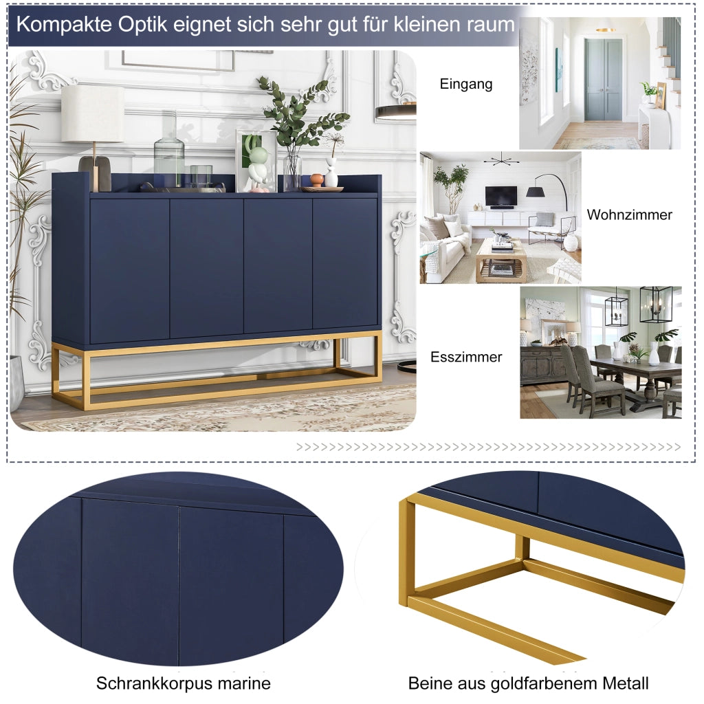 Credenza Moderna 4 Ante senza Maniglie ¨C MINIMAL ¨C Blu Navy