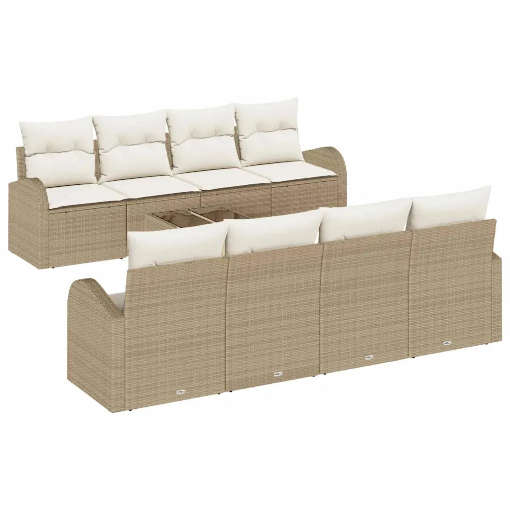 Set Divano da Giardino Beige 55 x 55 x 37 cm polyrattan 3345971