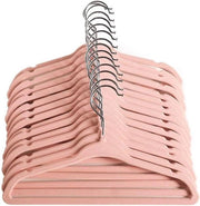 Hangers per bambino con tessuto morbido per neonati 28 cm misura per bambini 360 gradi rotativi estremamente sottili e progettati per prevenire il distacco 15 pezzi rosa chiaro.