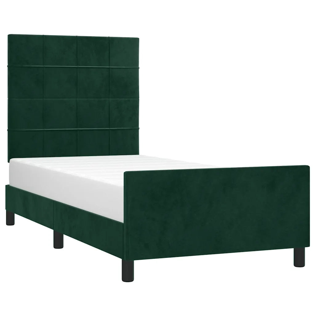 Giroletto senza Materasso Verde Scuro 80x200 cm in Velluto
