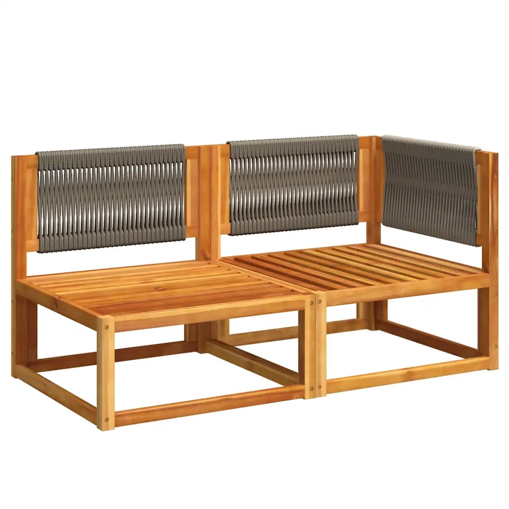 Divano da giardino con cuscini 2 posti in legno di acacia e corda 4008163