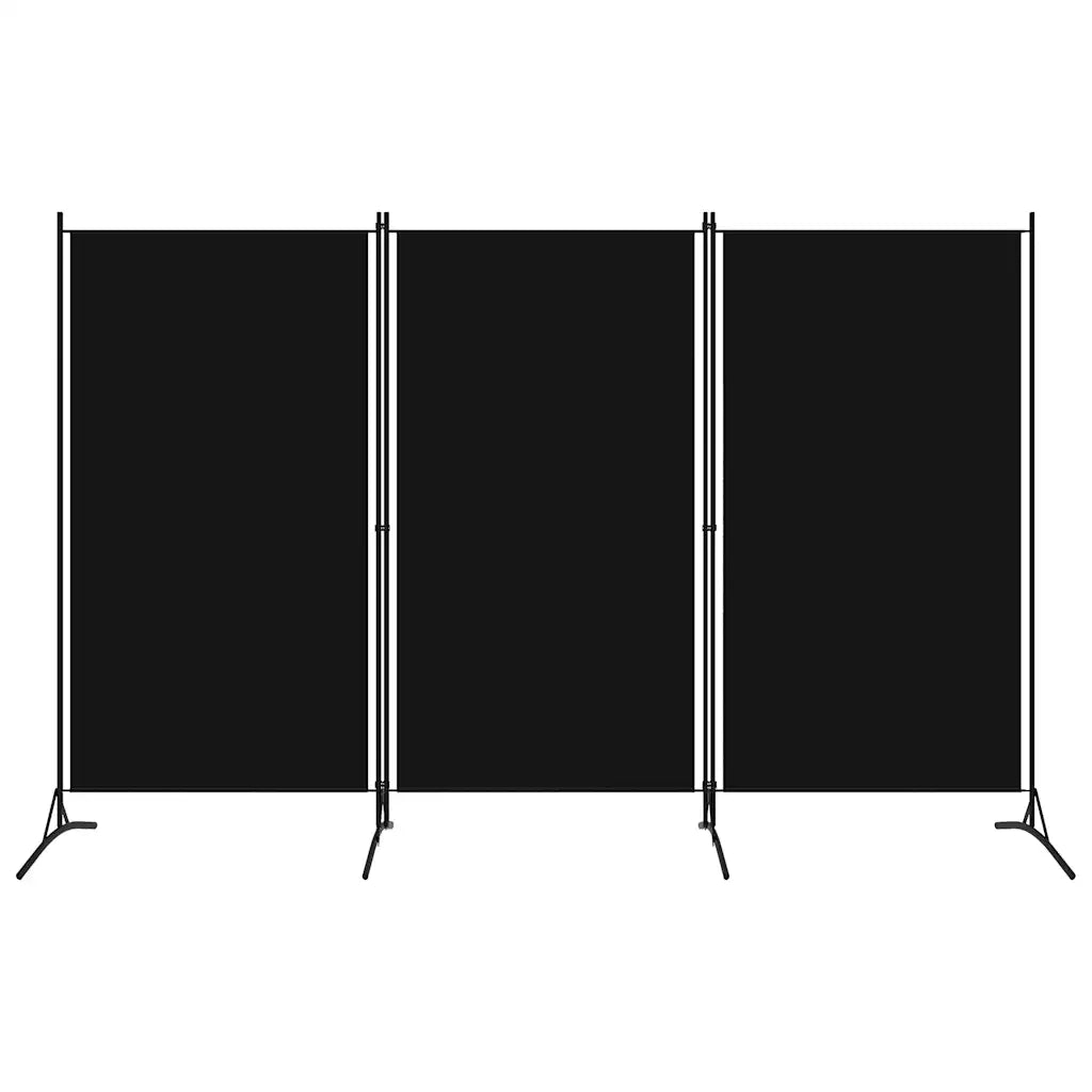 Divisorio Ambienti | Divider per stanze | Paravento a 3 Pannelli Nero 260x180 cm