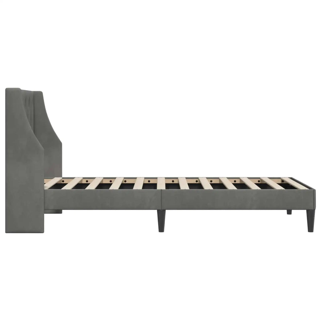 Struttura del letto-Giroletto Grigio scuro 90 x 200 cm Velluto 751470