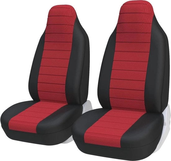 Set di Protezioni per Sedili Anteriore per Auto Universali - 2 Pezzi - Rosso