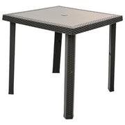 TAVOLO RATTAN FIGARO 80X80XH72CM TORTORA