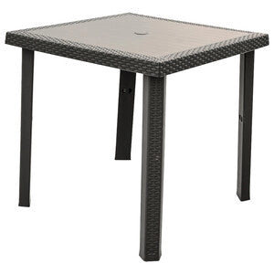 TAVOLO RATTAN FIGARO 80X80XH72CM TORTORA