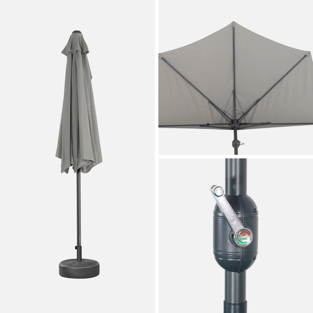 Mezzo ombrellone rotondo, ø2,5m, verde kaki