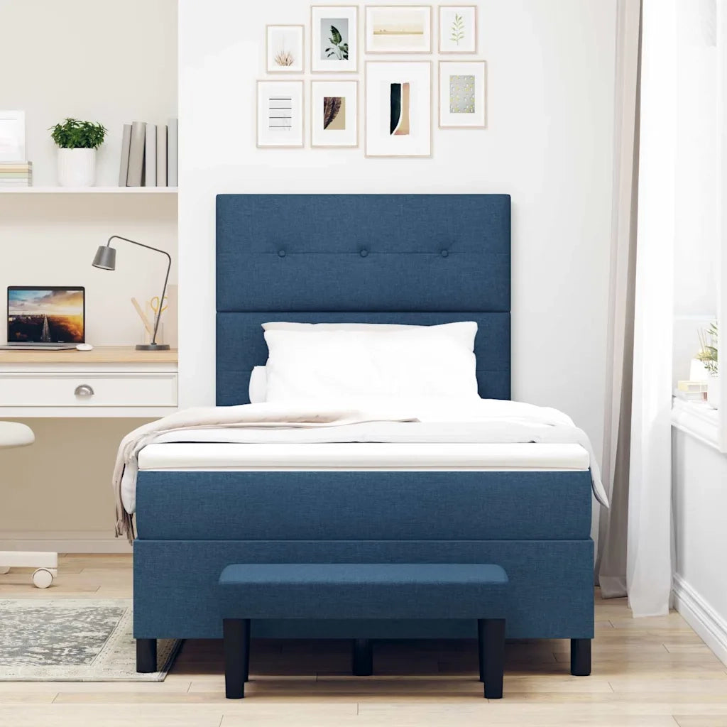 Letto a molle con materasso Blu 120 x 200 cm Tessuto 3344064