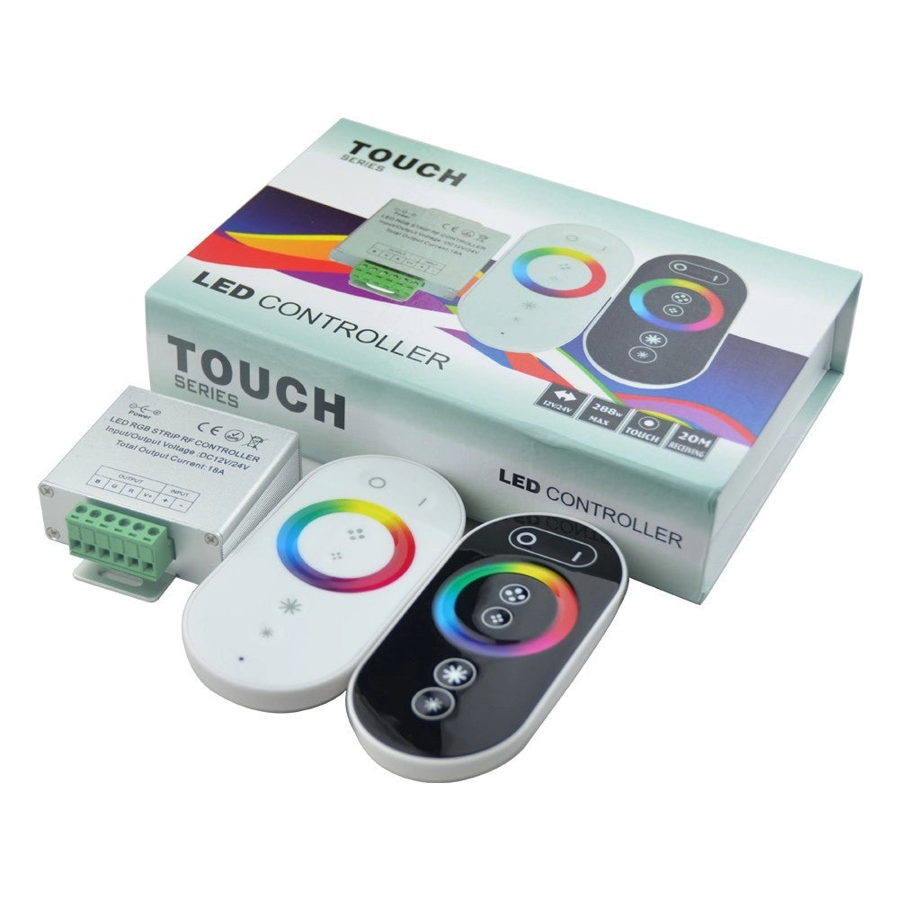 Trade Shop - Controller Dimmer Rgb Telecomando Touch Rf 12-24v 18a Per Striscia Led 5050 Rgb -