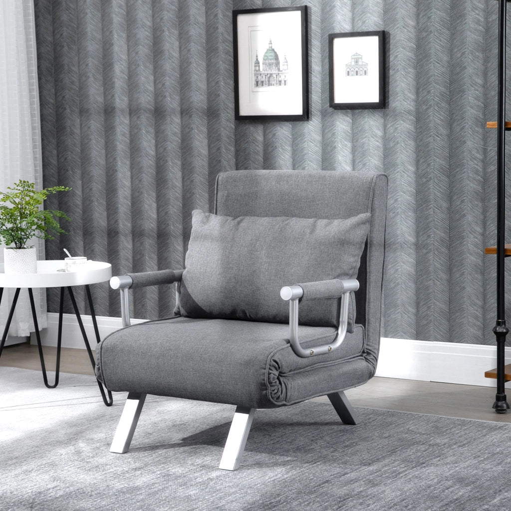 Poltrona letto imbottita ¨C Zephmum ¨C Grigio chiaro tessuto