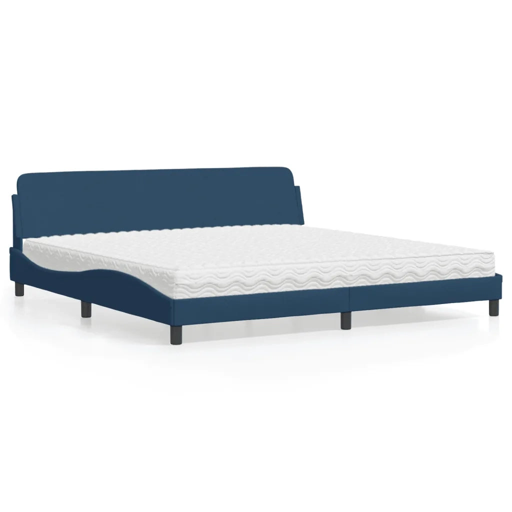 Letto con Materasso Dover Blu 200x200 cm in Tessuto