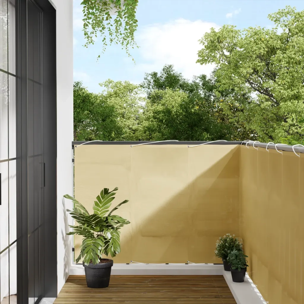 Schermo da balcone | Paravento da Balcone Sabbia 120x700 cm 100% Poliestere Oxford