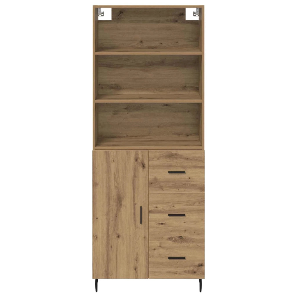Credenza con Cassetto-Buffet-Armadio da cucina Rovere artigianale 69,5 x 34 x 180 cm 619849