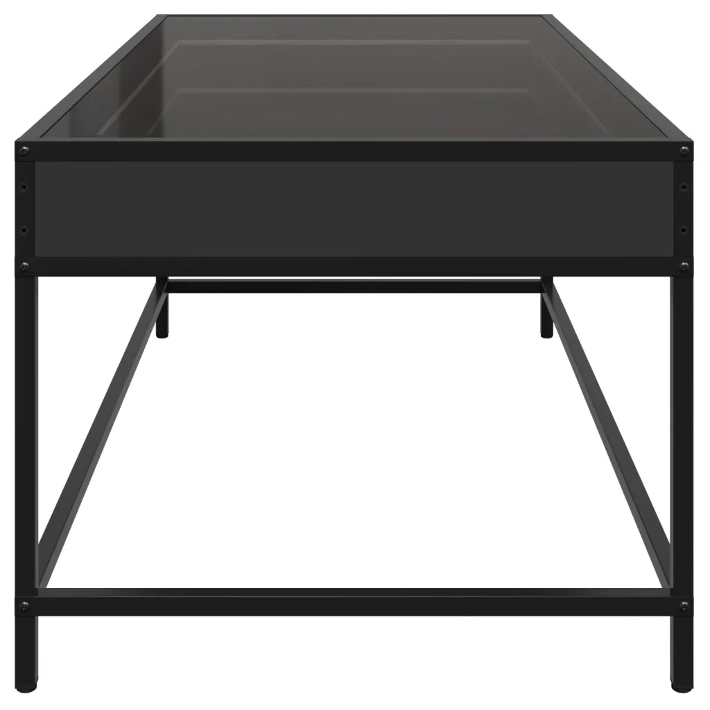 Tavolino da Salotto con LED Infinity Nero 90x50x41 cm 847687