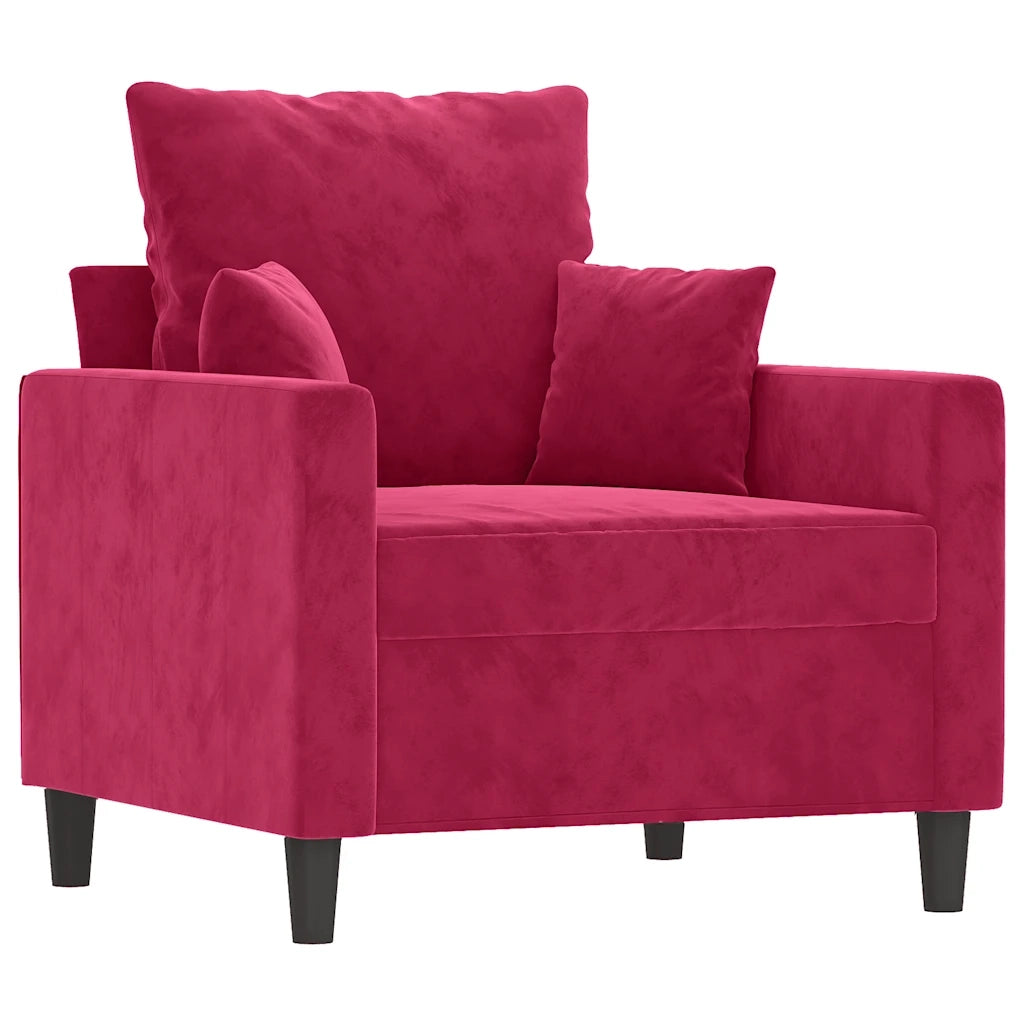 Poltrona | Sedia Relax Rosso Vino 60 cm Velluto