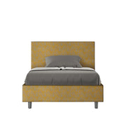 Letto imbottito 1 piazza e mezza 120x200 cm tessuto Era Adele - Senza rete,Giallo