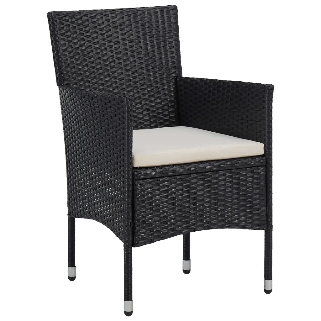 Set Mobili da Pranzo per Giardino 3 pz Nero 3072433