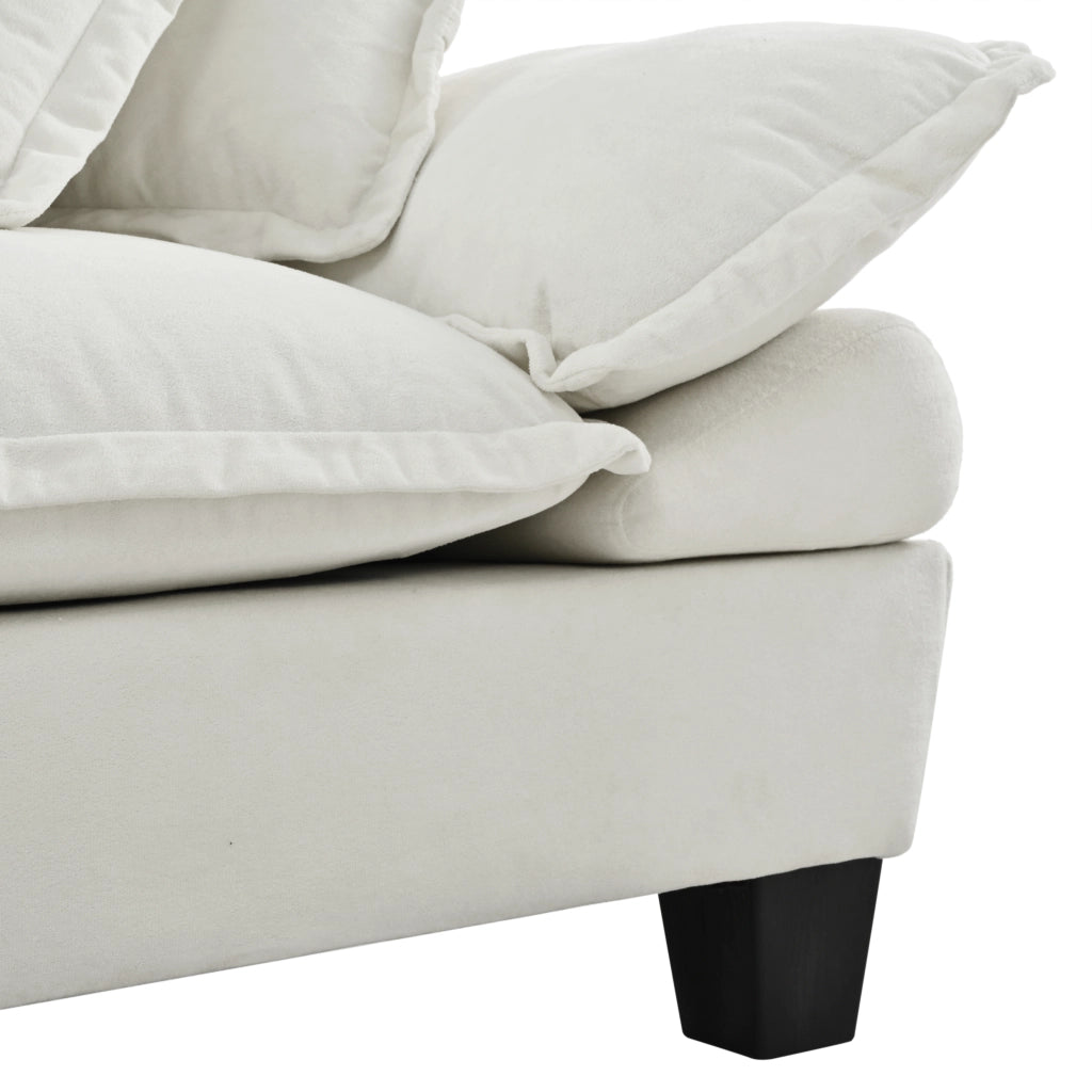 Divano Modulare Angolare con Contenitore e Cuscini ¨C MINIMAL ¨C Chenille Beige