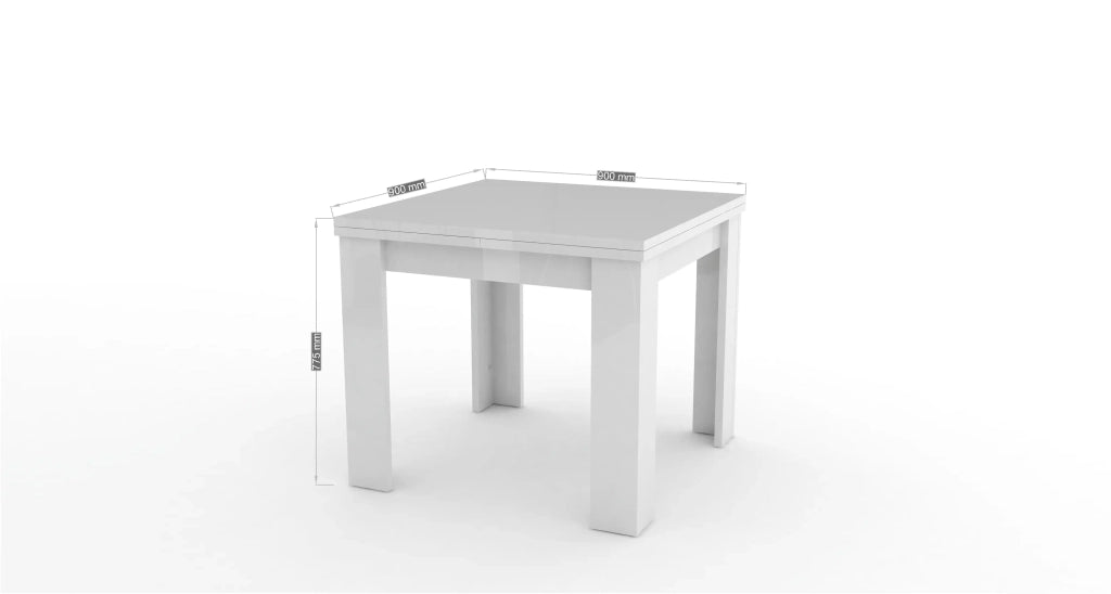 Tavolo da pranzo bianco allungabile a libro 90x90-180cm Jesi Liber