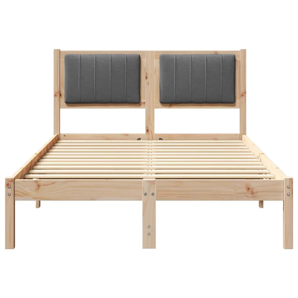 Letto con Testiera Rivestita Grigio scuro 120 x 200 cm