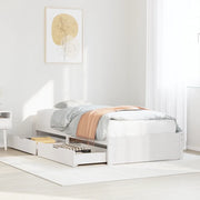 Letto senza Materasso-Struttura Letto Bianco 75x190 in Legno Massello di Pino 262493
